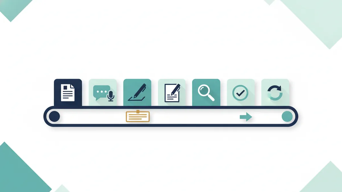 Seven-step content process from brief to update