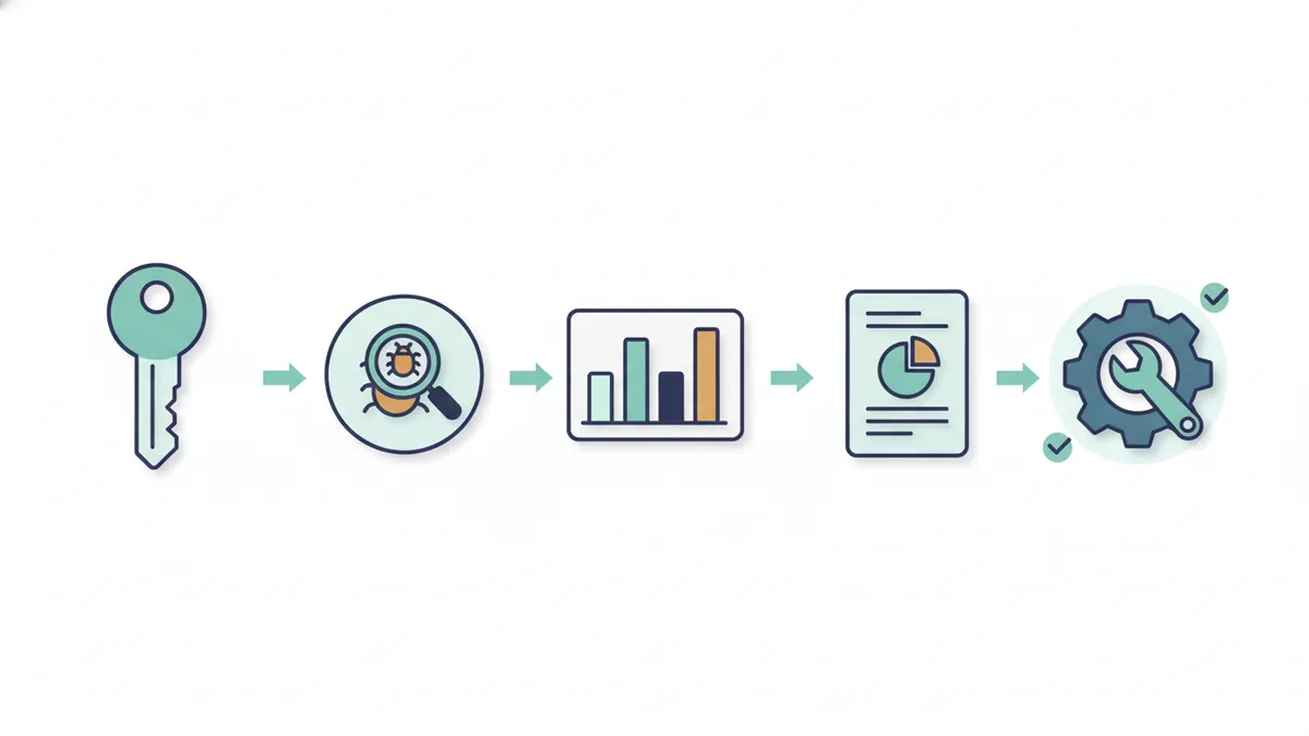 Five-step tracking audit path