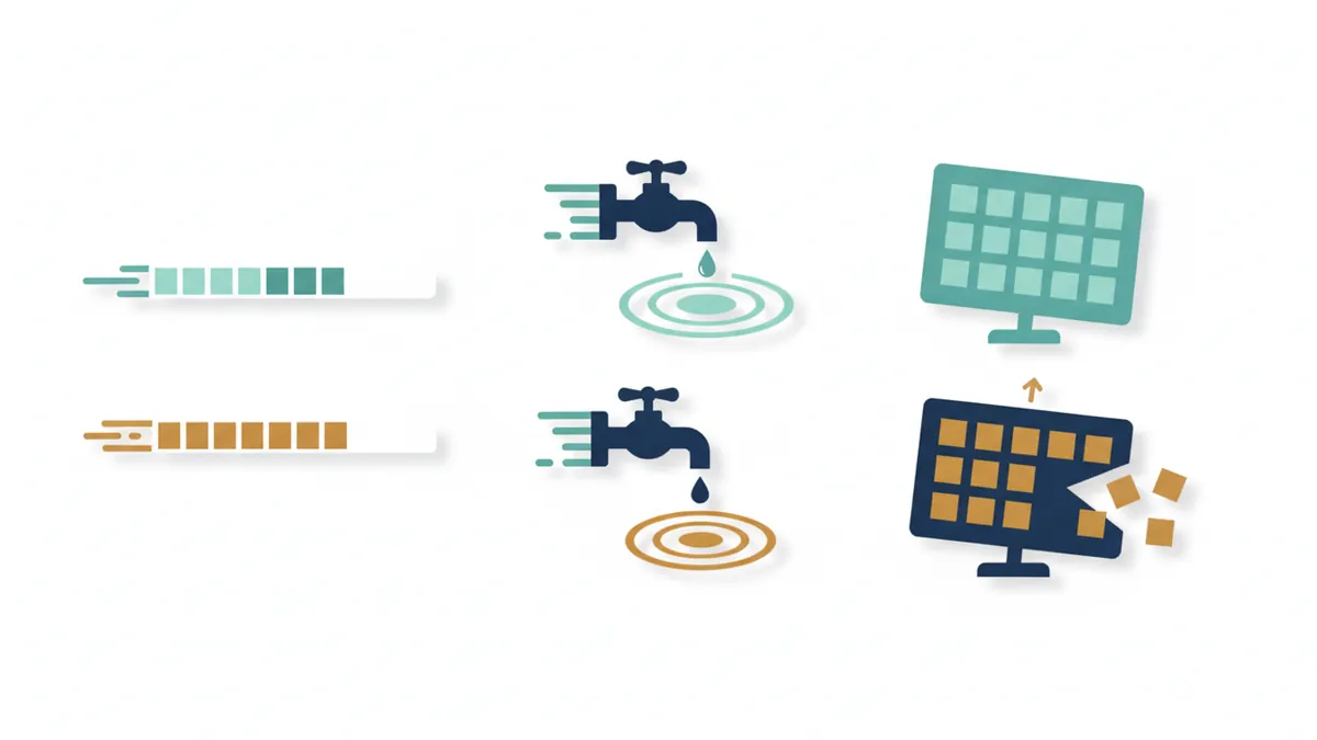 Loading, tap response and layout stability shown as three comparisons