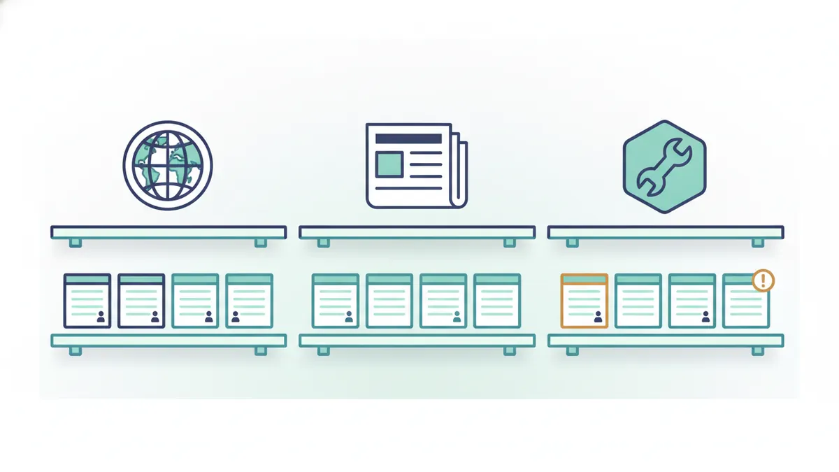Three groups of directories: general, regional and industry