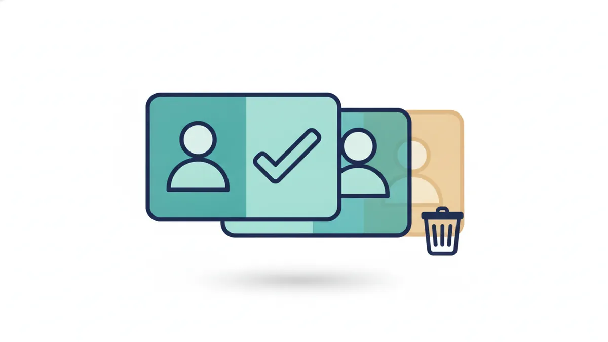 Two profile cards merging into one verified listing