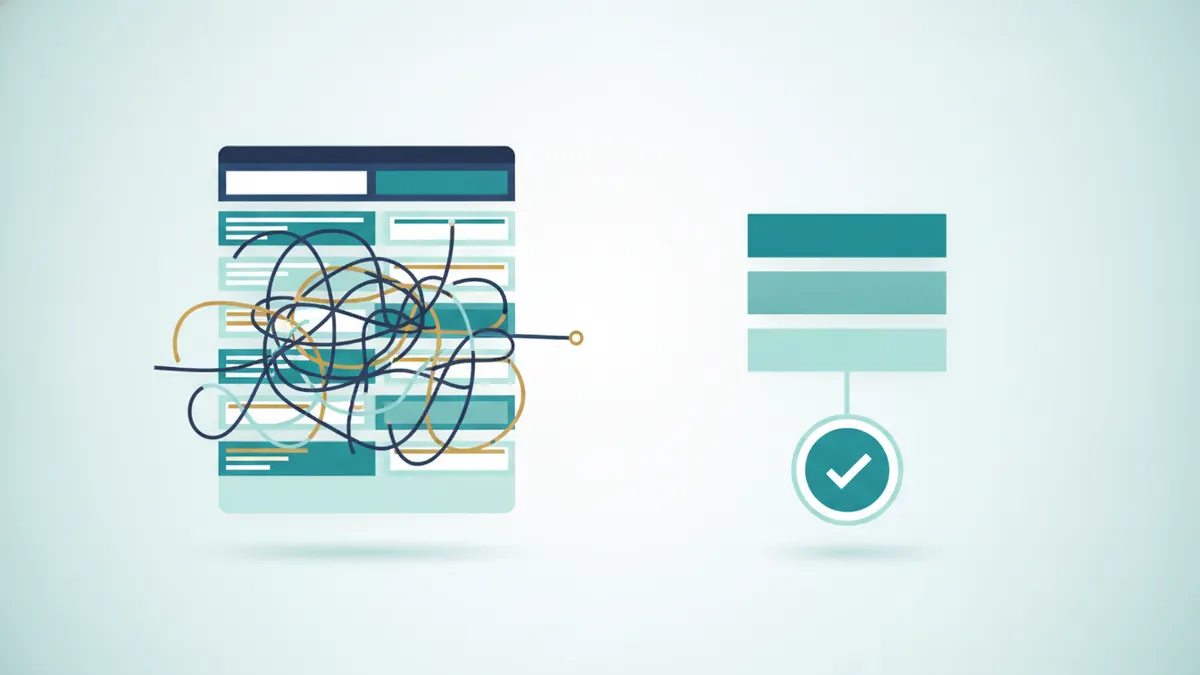 Comparison of a long tangled form and a short three-field form with a send button