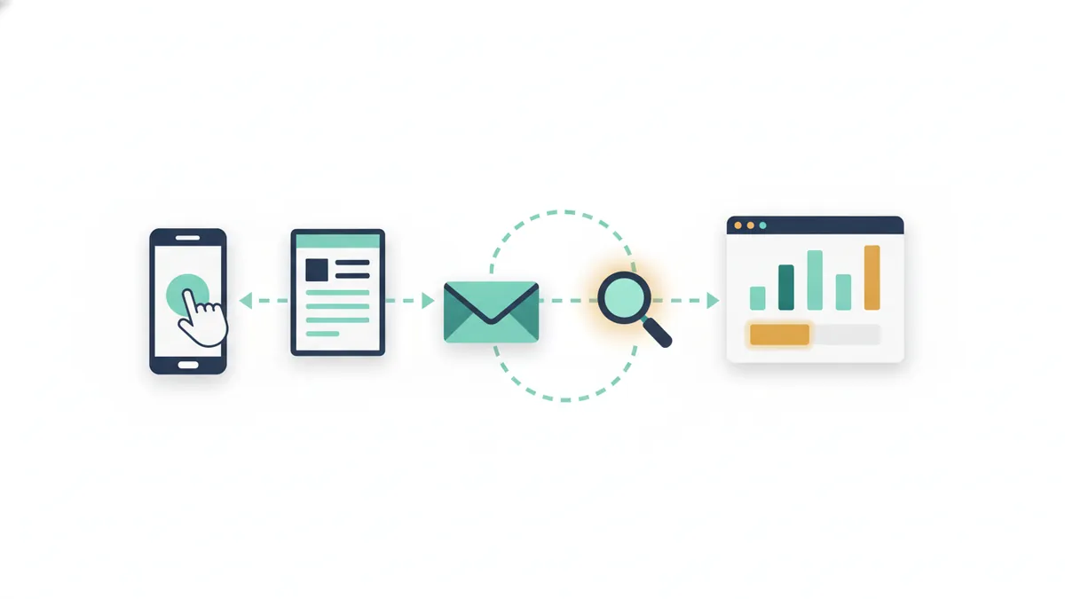 Tracking path from phone tap and form to a dashboard counting enquiries