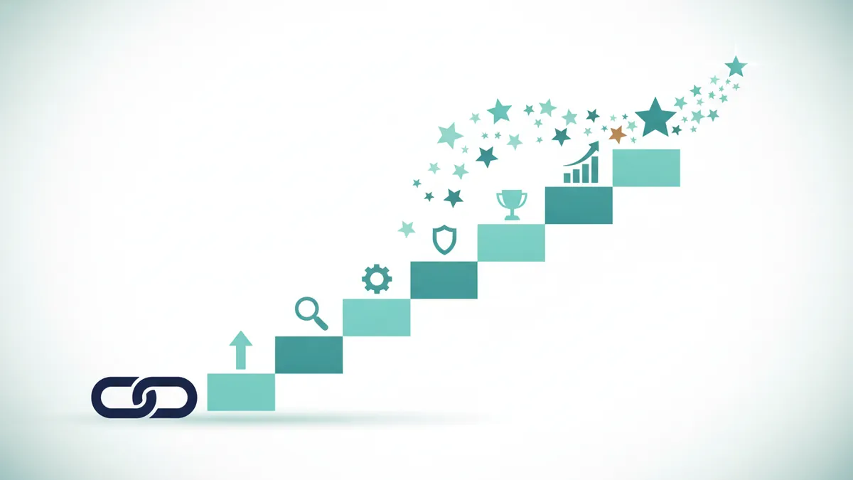 Seven-step staircase from review link to steady flow of reviews