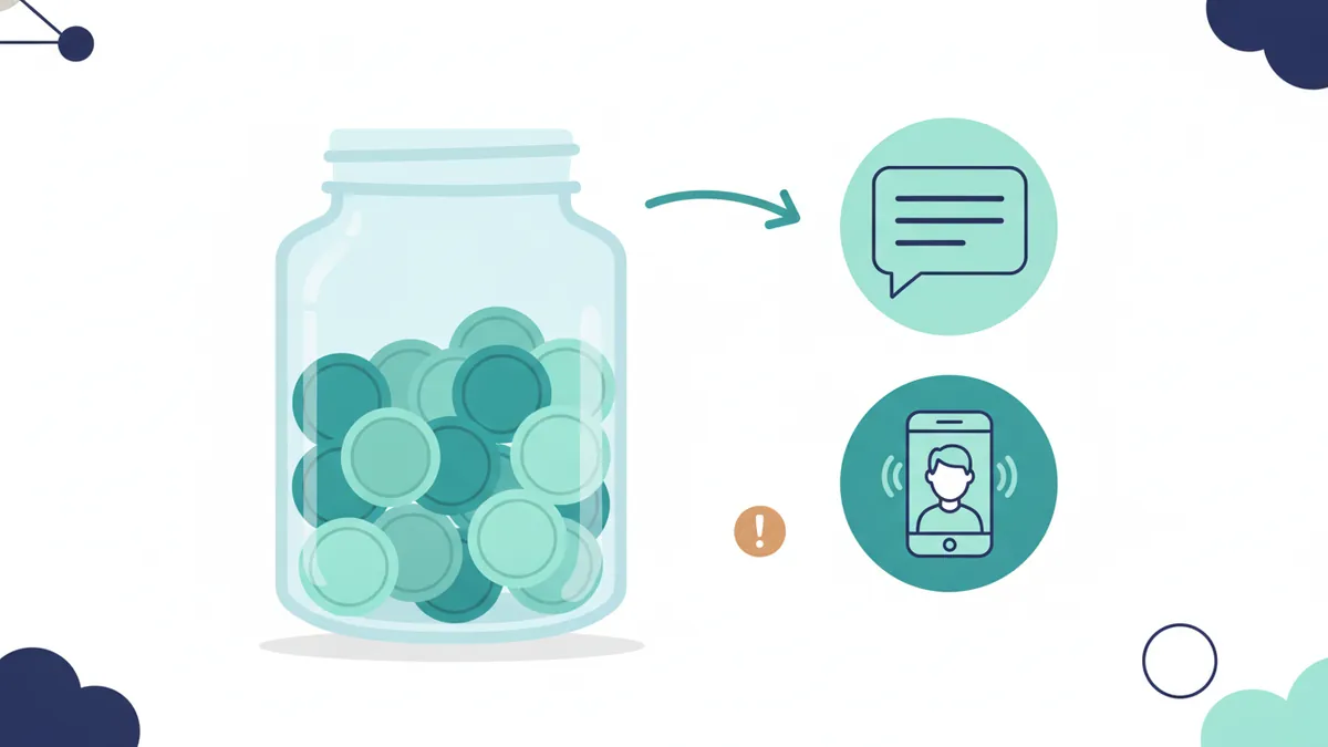 Decision between a text reply and a phone assistant based on the cost of missed calls
