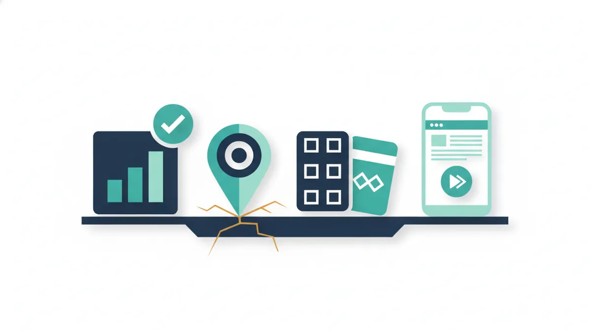 Four foundation blocks: tracking, profile, matching listings and a mobile page