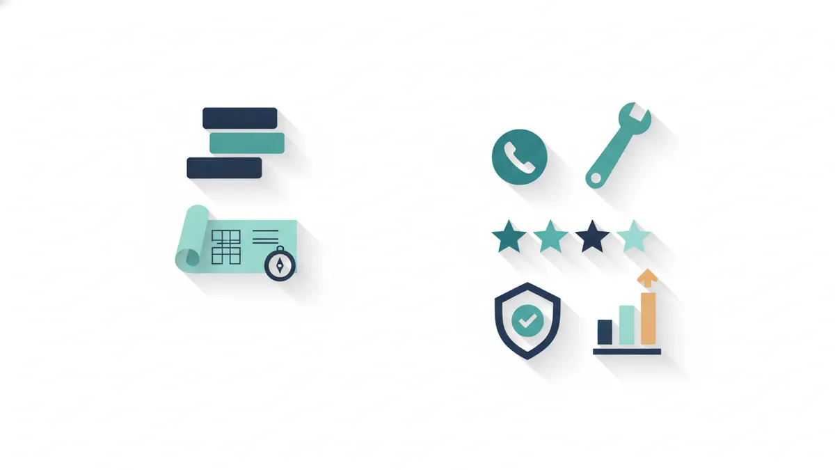 Two columns of icons comparing redesign and fix signs