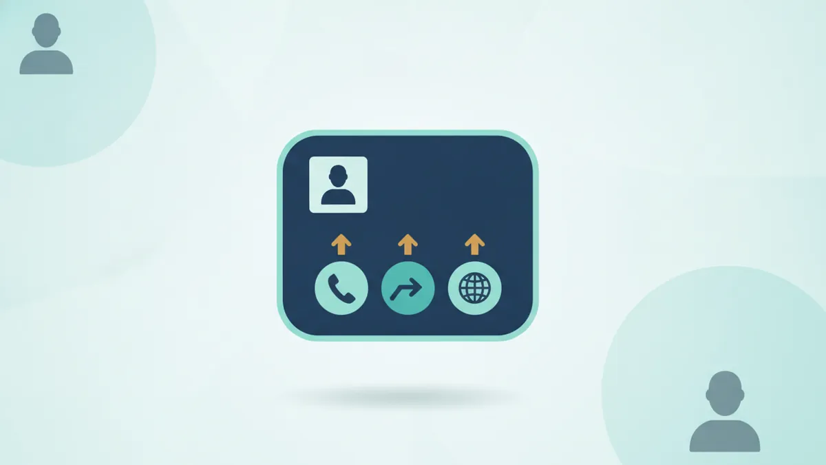 Business profile card with call, directions and website action icons