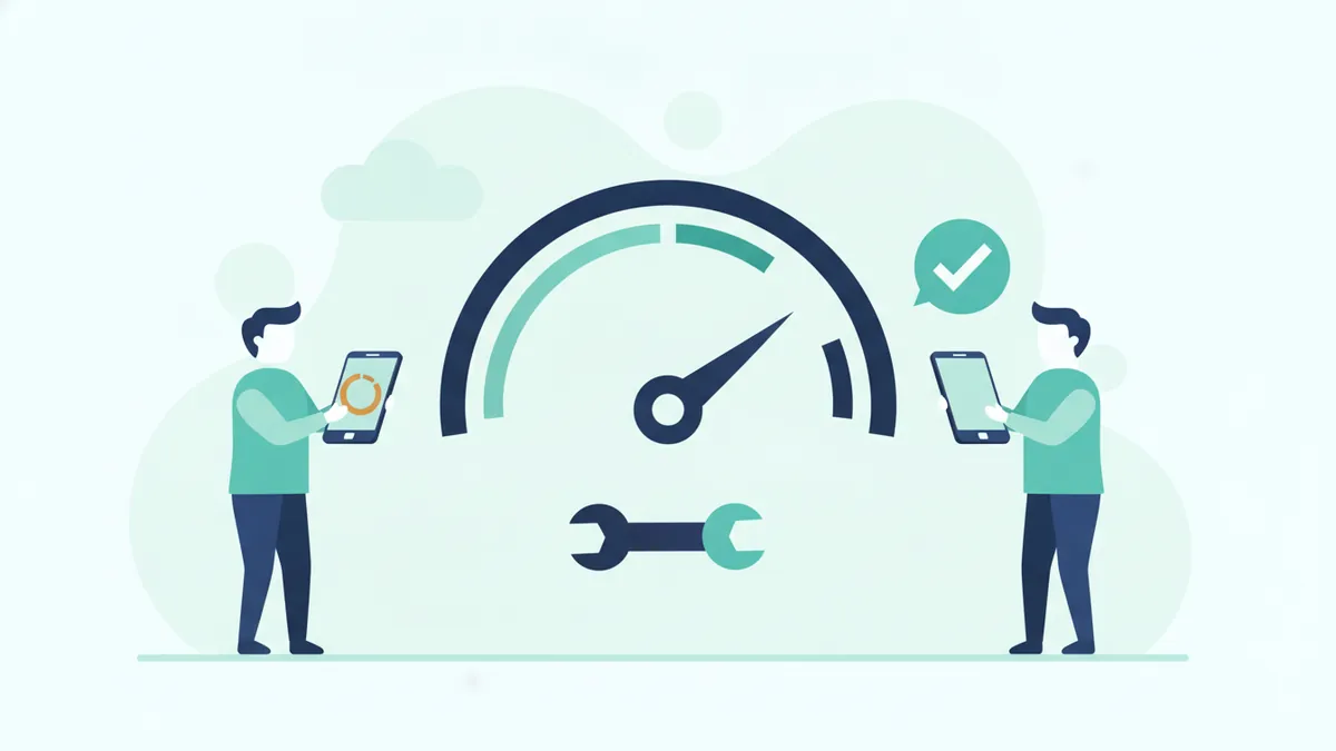 Speed dial moving from slow to fast beside two phones