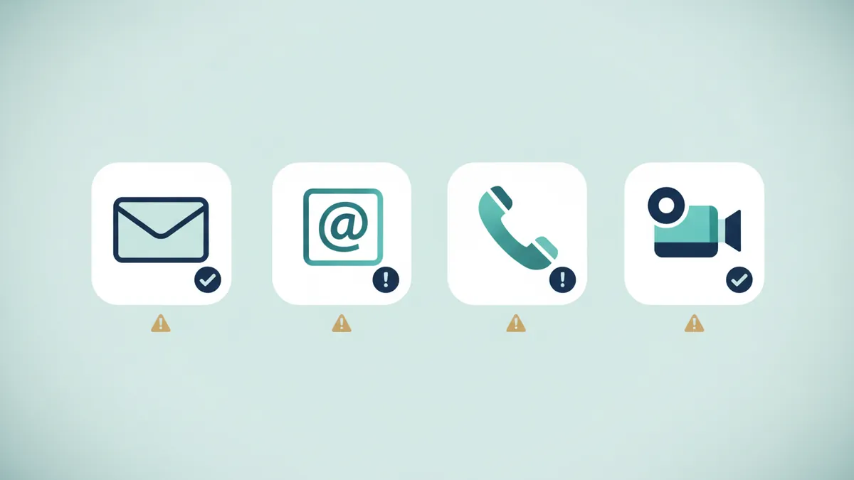 Four verification methods: postcard, email, phone and video